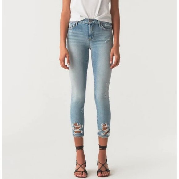AGOLDE Sophie Vertigo Chewed-Hem Crop Jeans